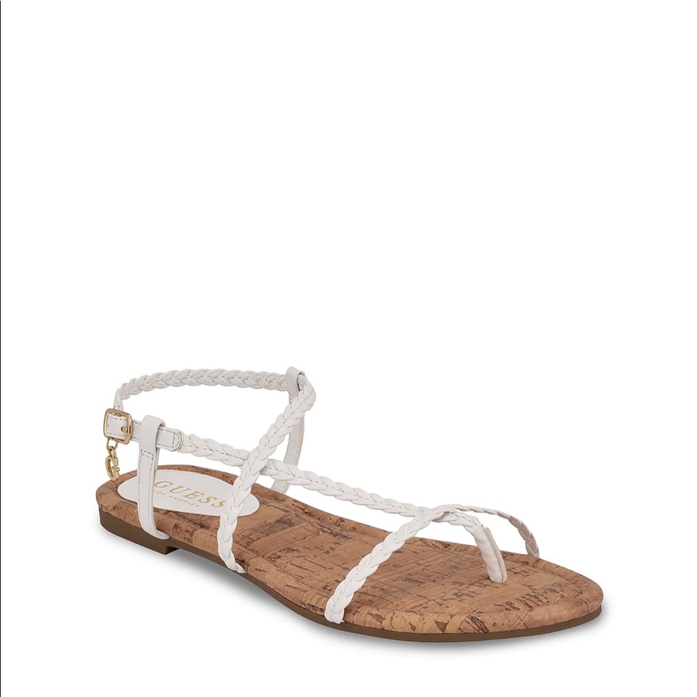 NIB WHITE GUESS SANDALS
